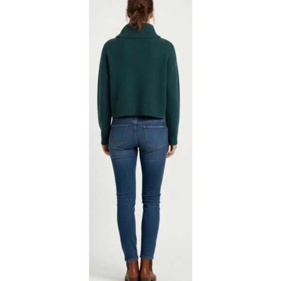 & other stories womens small teal green sweater soft alpaca wool mockneck chic - Picture 2 of 9